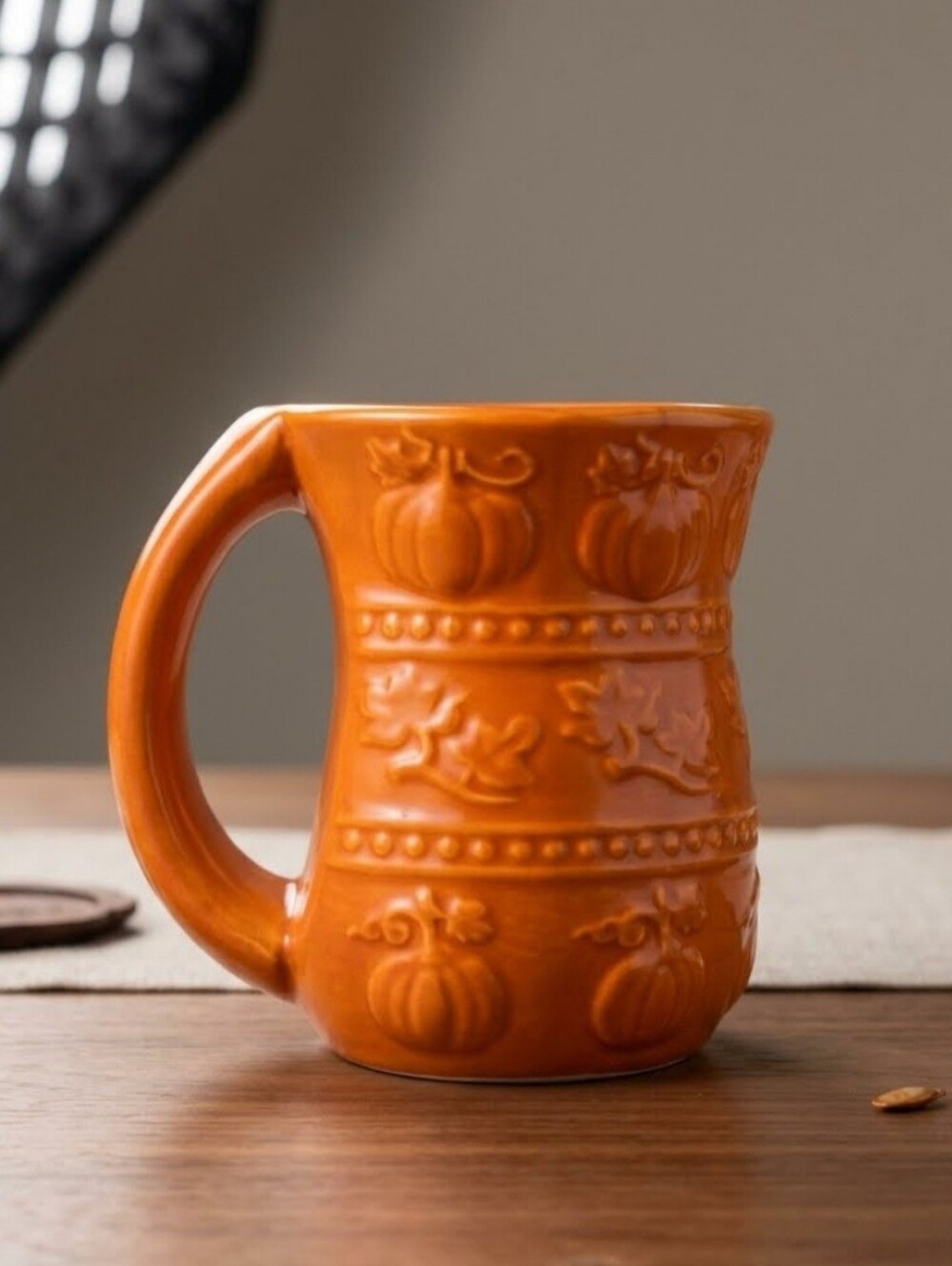 Vintage 1974 Duncan Ceramics Orange Color.  Coffee, Tea mug.  Autumn.